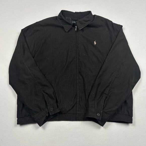 Polo Ralph Lauren Black and Gold Canvas Jacket - Picture 1 of 8